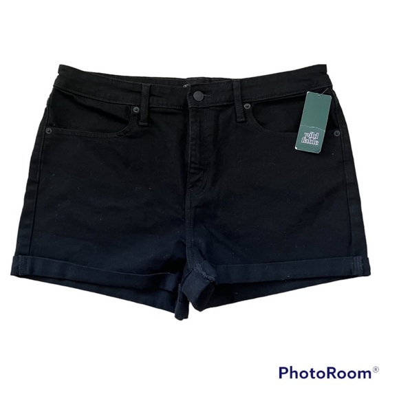 wild fable Pants - NWT Wild Fable black denim jean high rise shorts, 14, zipper fly, pockets.